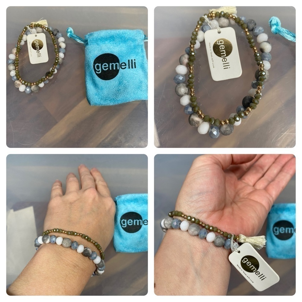 Gemelli Izzy bracelet set crystal beads tassel